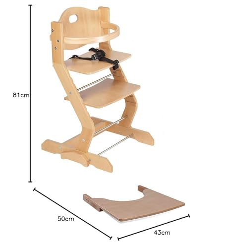 tiSsi ® Hochstuhl Set mit Bügel, Tisch, Gurt Buche natur, beige - 11