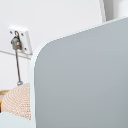 HOMCOM Kindersitzbank mit Stauraum 2-in-1 Truhenbank Spielzeugkiste Aufbewahrungstruhe 3-6 Jahre Kindermöbel Hellblau 60 x 30 x 50 cm - 7