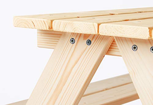 Pinolino Kindersitzgarnitur Nicki für 4, aus massivem Holz, 2 Bänke mit 1 Tisch, empfohlen für Kinder ab 2 Jahren, Natur - 3
