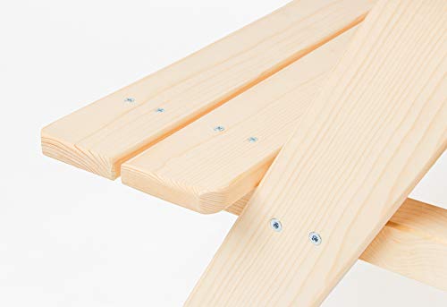 Pinolino Kindersitzgarnitur Nicki für 4, aus massivem Holz, 2 Bänke mit 1 Tisch, empfohlen für Kinder ab 2 Jahren, Natur - 4