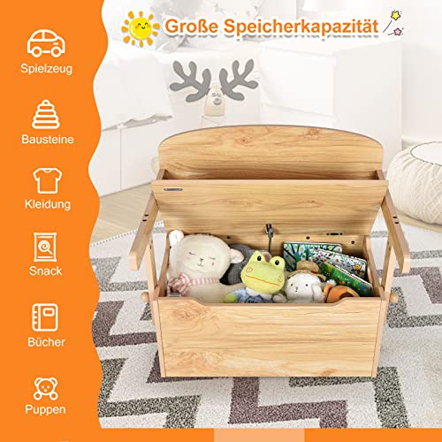 COSTWAY 3 in 1 Kinder-Aktivitätstisch Set mit Schreibtisch Sitzbank Aufbewahrungsbox, Kinder Sitzgarnitur Holzspielzeug Bank für Kindergarten Spielzimmer 60x34x57cm - 3