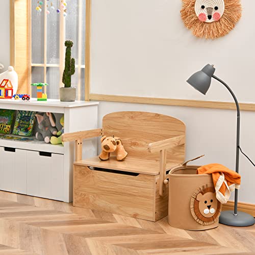 COSTWAY 3 in 1 Kinder-Aktivitätstisch Set mit Schreibtisch Sitzbank Aufbewahrungsbox, Kinder Sitzgarnitur Holzspielzeug Bank für Kindergarten Spielzimmer 60x34x57cm - 8