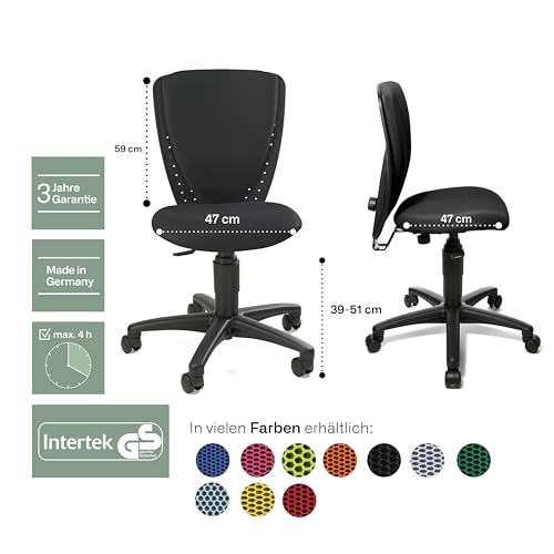 Topstar 70570BB10 High S’cool, Kinder- und Jugenddrehstuhl, Schreibtischstuhl für Kinder, Bezugsstoff pink - 3