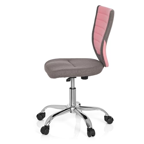 hjh OFFICE 670600 Kinder-Schreibtischstuhl KIDDY Comfort Filzbezug Grau/Rosa Jugend Bürostuhl höhenverstellbar - 6