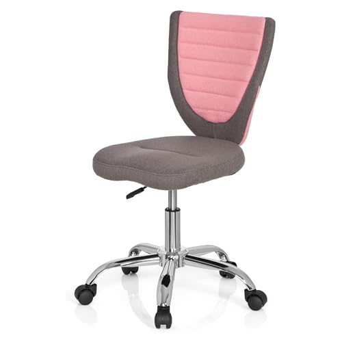 hjh OFFICE 670600 Kinder-Schreibtischstuhl KIDDY Comfort Filzbezug Grau/Rosa Jugend Bürostuhl höhenverstellbar - 7