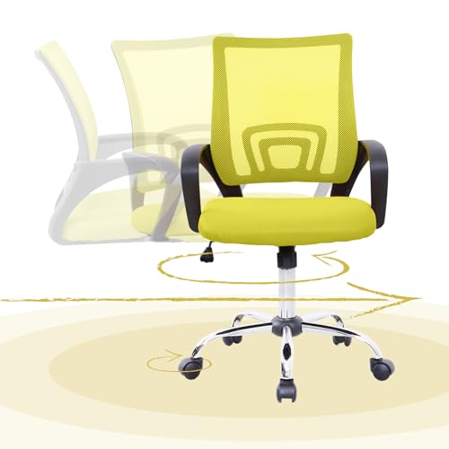 SVITA Cydney Kinder Schreibtischstuhl Bürostuhl Netzbezug Drehstuhl Stuhl Schreibtisch (Gelb) - 2