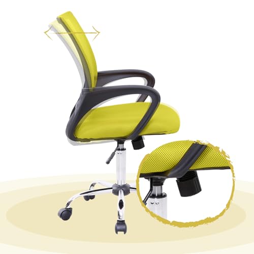 SVITA Cydney Kinder Schreibtischstuhl Bürostuhl Netzbezug Drehstuhl Stuhl Schreibtisch (Gelb) - 6