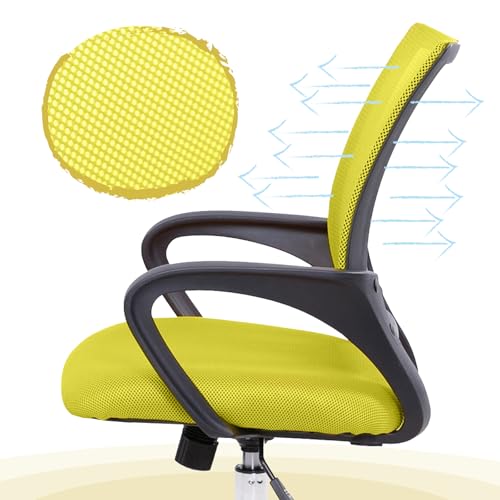 SVITA Cydney Kinder Schreibtischstuhl Bürostuhl Netzbezug Drehstuhl Stuhl Schreibtisch (Gelb) - 8