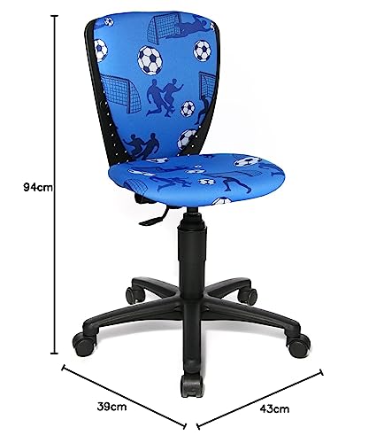 Topstar S’cool 3, Kinderdrehstuhl, Schreibtischstuhl für Kinder, Bezugsstoff blau, Motiv Fußball - 3
