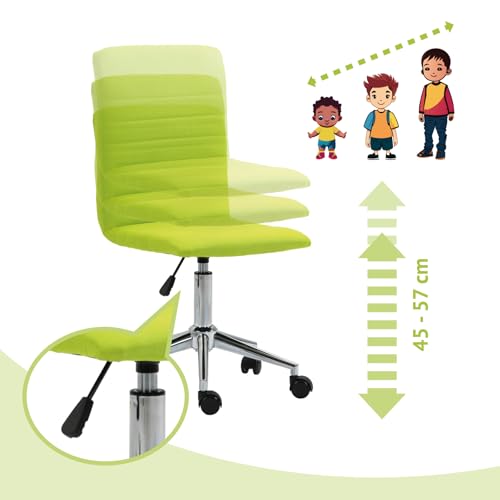 SVITA Linus Schreibtischstuhl Kinder Drehstuhl Stoffbezug Grün - 4