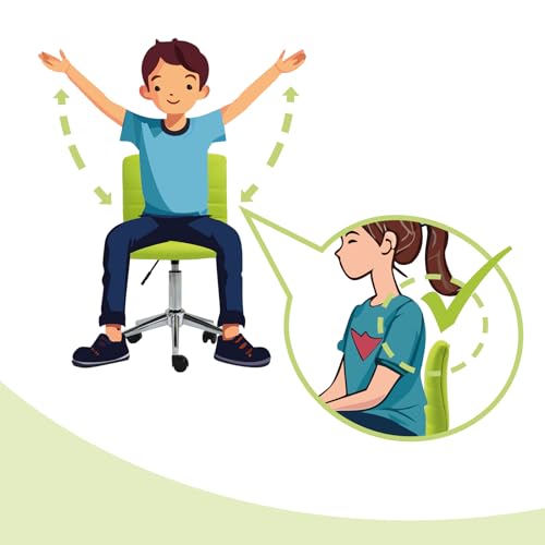 SVITA Linus Schreibtischstuhl Kinder Drehstuhl Stoffbezug Grün - 5