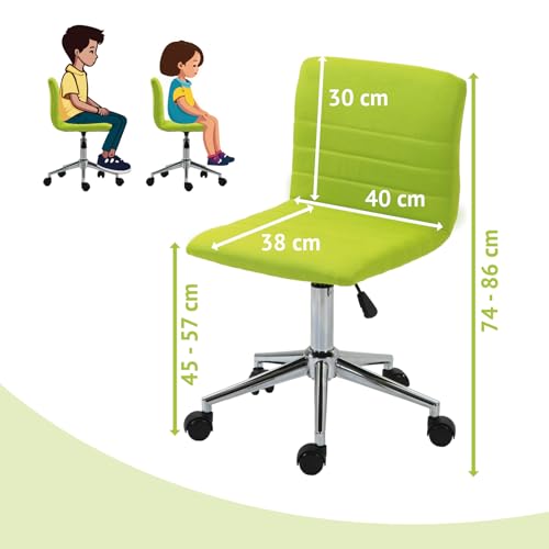 SVITA Linus Schreibtischstuhl Kinder Drehstuhl Stoffbezug Grün - 6