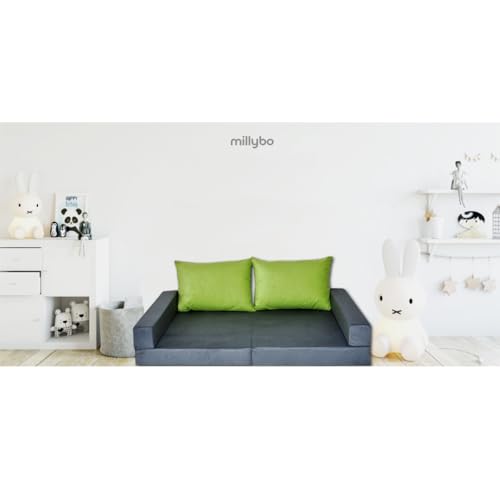 millybo Kindersofa Kindercouch Kindermatratze Minicouch Set + 2 Kissen viele Muster (KKA1) - 2