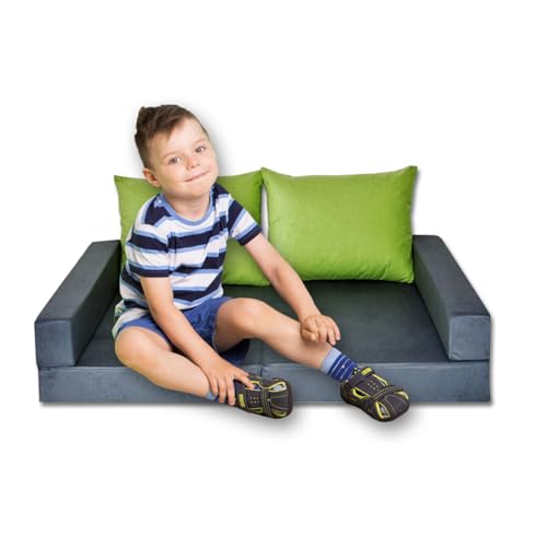 millybo Kindersofa Kindercouch Kindermatratze Minicouch Set + 2 Kissen viele Muster (KKA1) - 8