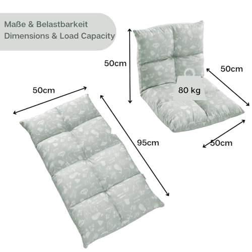 howa 2 in 1 Kindersessel + Kinderliege Bodensessel Lehne 6 Fach verstellbar Seaworld 86022 - 2