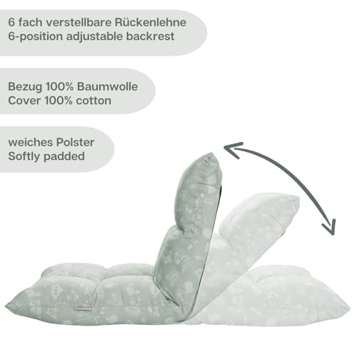 howa 2 in 1 Kindersessel + Kinderliege Bodensessel Lehne 6 Fach verstellbar Seaworld 86022 - 7