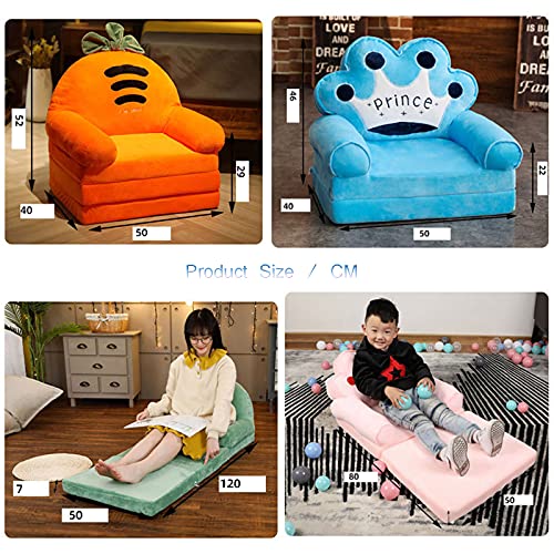 JTING Kindersofa, Faltbarer, Leichter, Abnehmbarer und Waschbarer Zwei-in-Eins-Sofasessel, Stoffsofa, Kindersessel Kindercouch Sofa zum Sitzen und Spielen, Schlafsofa - 3