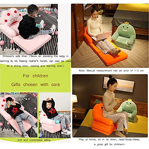JTING Kindersofa, Faltbarer, Leichter, Abnehmbarer und Waschbarer Zwei-in-Eins-Sofasessel, Stoffsofa, Kindersessel Kindercouch Sofa zum Sitzen und Spielen, Schlafsofa - 4