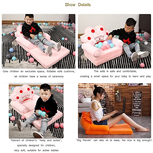 JTING Kindersofa, Faltbarer, Leichter, Abnehmbarer und Waschbarer Zwei-in-Eins-Sofasessel, Stoffsofa, Kindersessel Kindercouch Sofa zum Sitzen und Spielen, Schlafsofa - 7