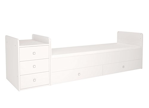 Mitwachsendes Kinderzimmer Komplettset aus Kombibett mit integrierter Wickelkommode, Kleiderschrank und Raumteiler: 0-12 Jahre - 3