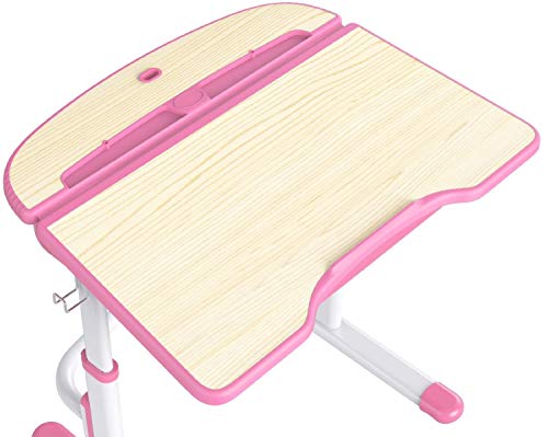 Leomark Ergonomisch SMART Kinderschreibtisch - Pinke Farbe - Schreibtisch mit Schublade und Stuhl höhenverstellbar für Kinder + Lampe, Kinderzimmer - 5