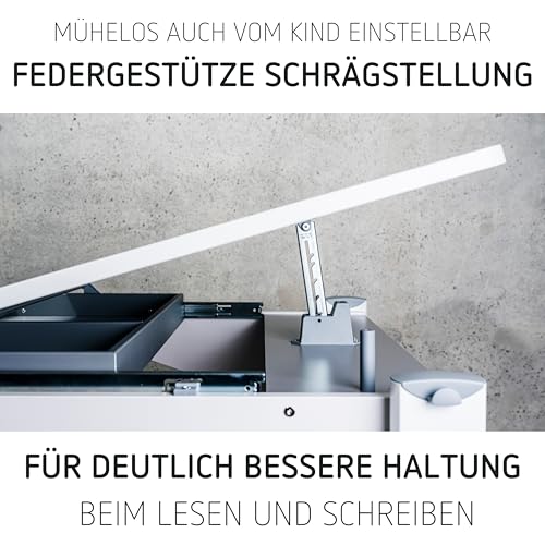 moll Sprinter mit Schublade und Side Top, höhenverstellbarer Kinderschreibtisch für Jungen und Mädchen, Korpus Weiß, Holzwerkstoff, 117,2cm (+40cm) x 70,5cm - 4