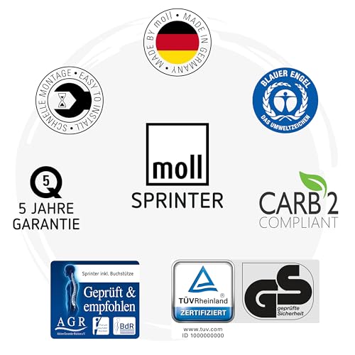 moll Sprinter mit Schublade und Side Top, höhenverstellbarer Kinderschreibtisch für Jungen und Mädchen, Korpus Weiß, Holzwerkstoff, 117,2cm (+40cm) x 70,5cm - 8