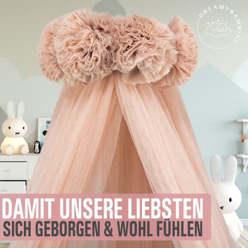 DREAMYBAMBINI Märchenhafter Betthimmel für Babybett, Prinzessin Babywiege, Beistellbett Baby, Moskitonetz, Babyzimmer Deko, Baldachin Kinderzimmer 170x960 cm (Creme-Beige) - 2