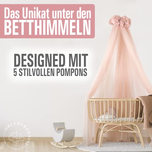 DREAMYBAMBINI Märchenhafter Betthimmel für Babybett, Prinzessin Babywiege, Beistellbett Baby, Moskitonetz, Babyzimmer Deko, Baldachin Kinderzimmer 170x960 cm (Creme-Beige) - 4