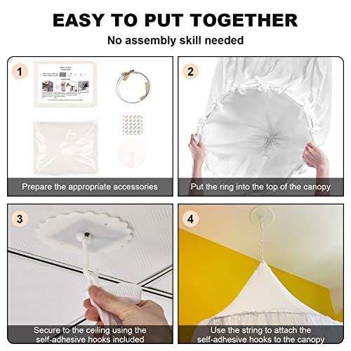 Betthimmel Lace Spitze, Himmel über Kinderbett Baldachin Princess Bed Canopy - 4