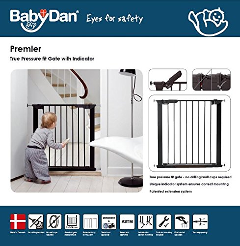 Baby Dan 60116 5691 02 85 Premier TÜV/GS geprüftes Türschutzgitter