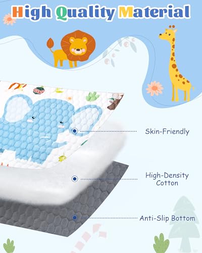 Funsland Krabbelteppich für Baby, Rutschfeste Baby Spielmatte Schadstofffrei 127x127cm - 2