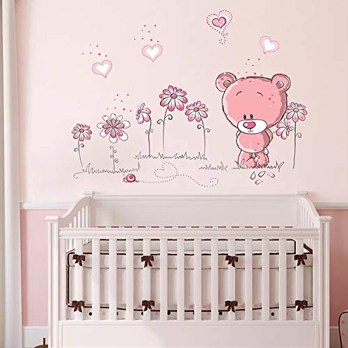 WandSticker4U- Wandtattoo BABY B?R in rosa - 3