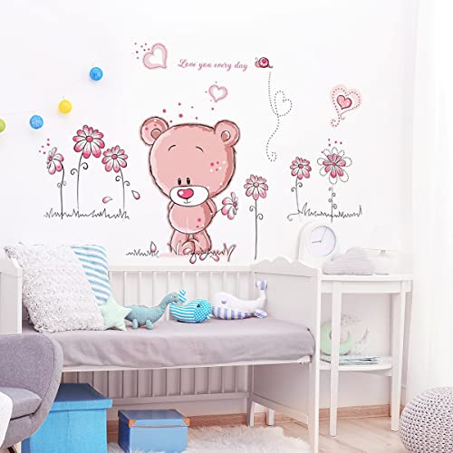 WandSticker4U- Wandtattoo BABY B?R in rosa - 5