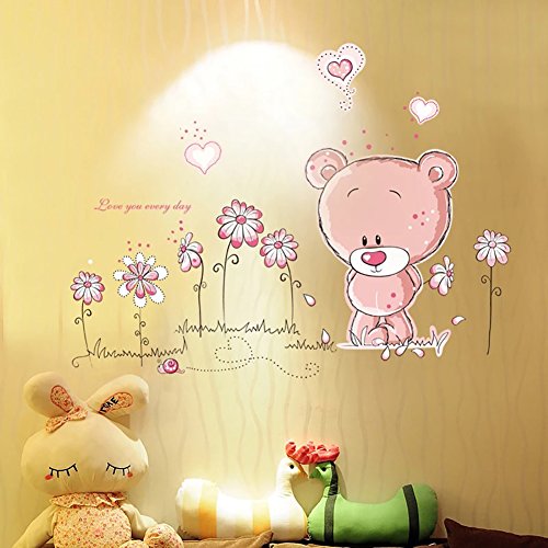 WandSticker4U- Wandtattoo BABY B?R in rosa - 4