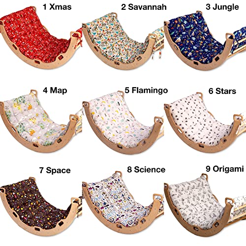 Kletterbogen | Montessori Kletterbogen | Bogen mit Kissen | Bogenwippe für Kinder | Unisex Kleinkind Kletter Bogen (Origami) - 2