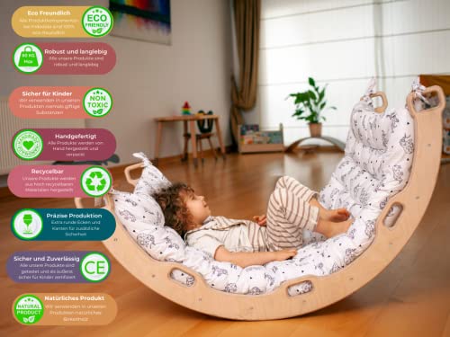 Kletterbogen | Montessori Kletterbogen | Bogen mit Kissen | Bogenwippe für Kinder | Unisex Kleinkind Kletter Bogen (Origami) - 3